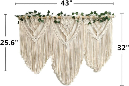 guzhiou large macrame wall hanging - Boho Tapestry Macrame Wall Decor Art- Chic Bohemian Handmade