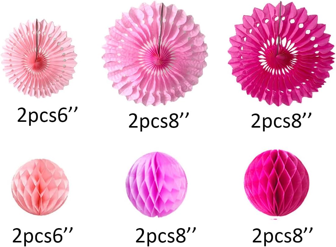 12pcs 6'' 8'' Honeycomb Balls Tissue Paper Fans Party Honeycomb Ball Fans Wall Decorations Tissue