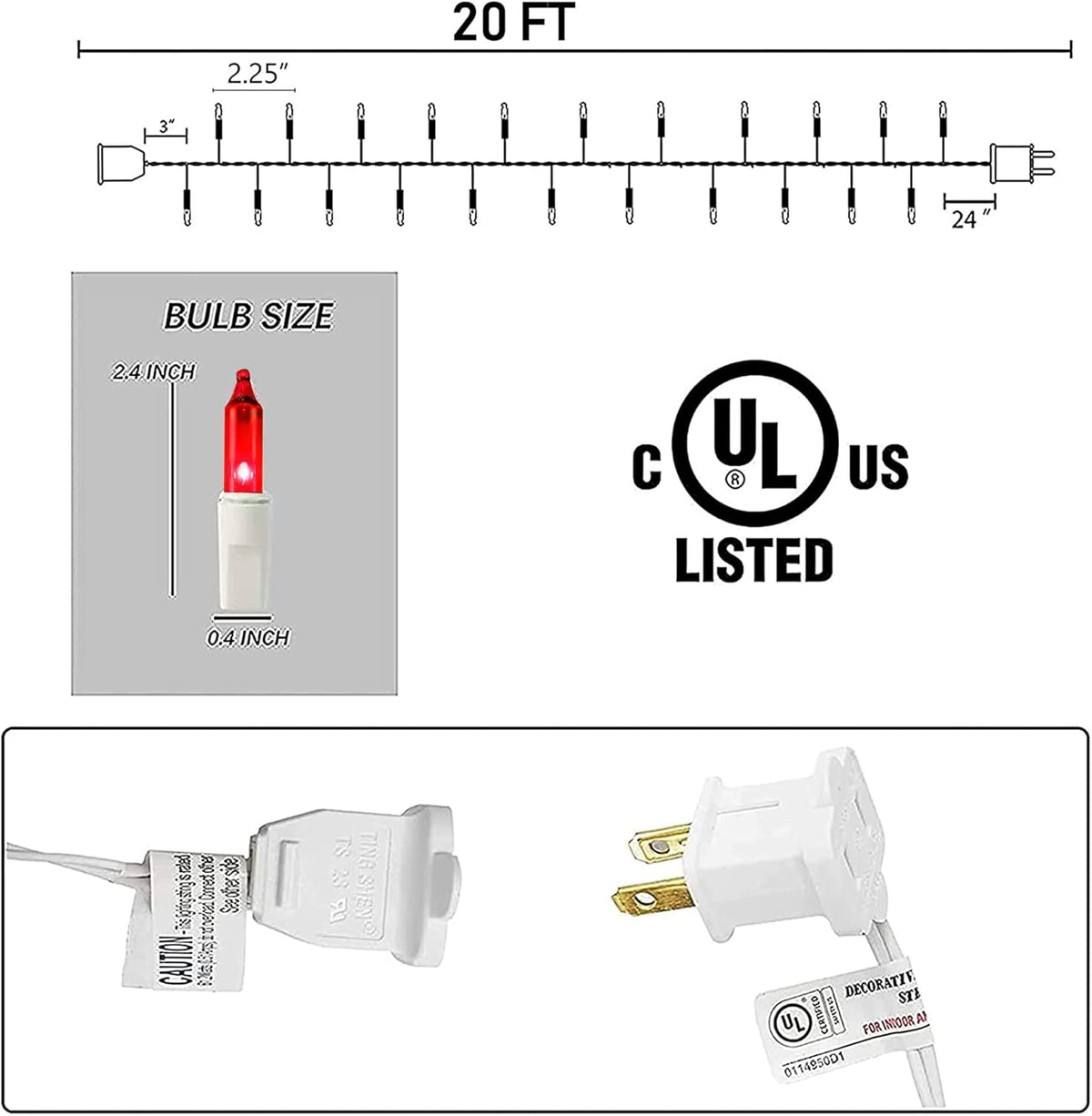 Dazzle Bright 4th of July Lights, 20FT 100 Count Independence Day Mini String Lights Plug in