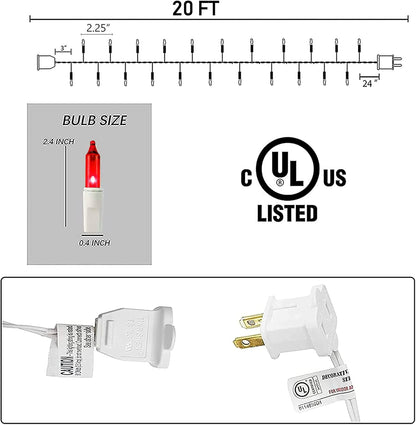 Dazzle Bright 4th of July Lights, 20FT 100 Count Independence Day Mini String Lights Plug in