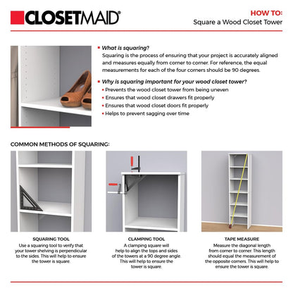 ClosetMaid SuiteSymphony Wood Closet Organizer Kit with Tower, (3) Hang Rods, (5) Shelves