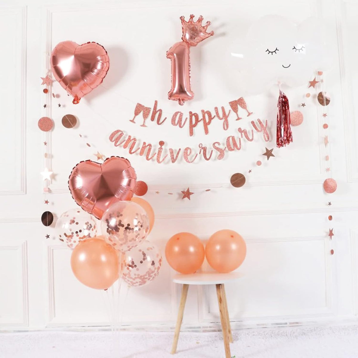 Rose Gold Balloon Stand Centerpiece Table Decorations for Birthday Anniversary Engagement Wedding
