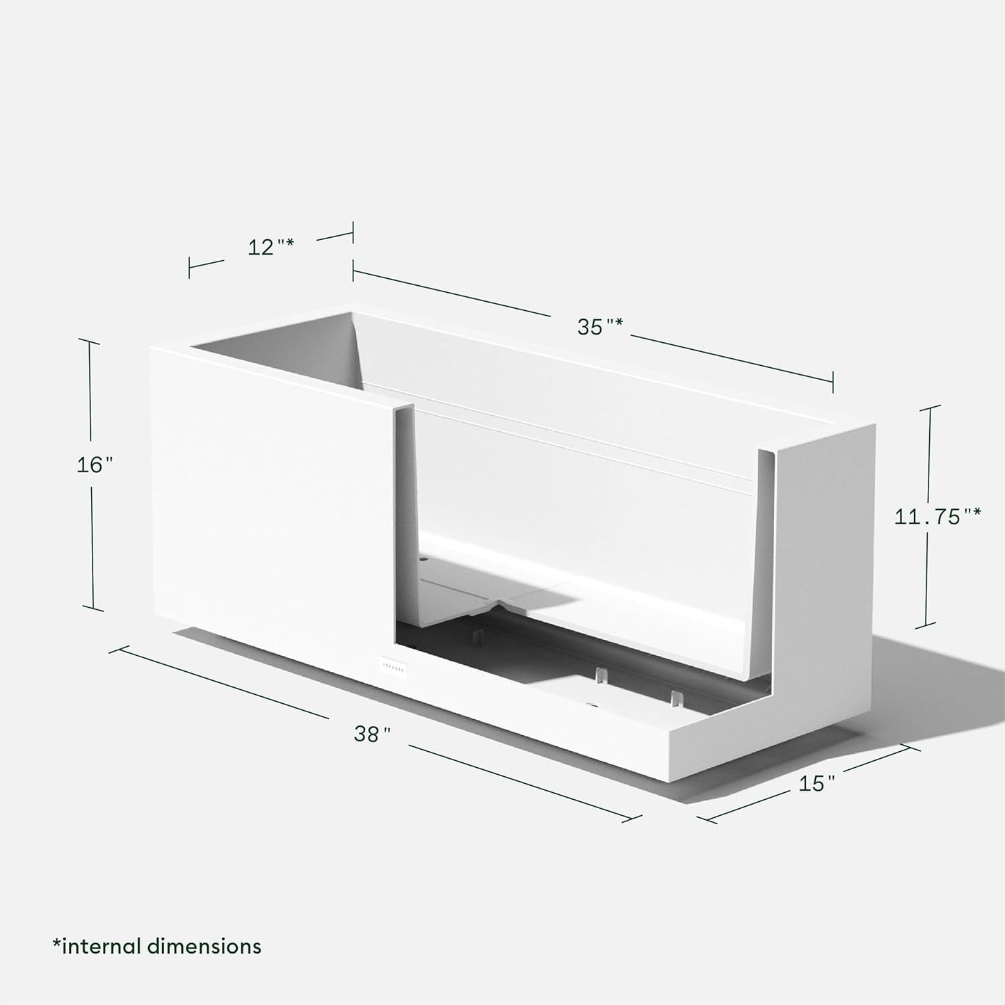 Veradek Block Series Long Box Planter - Large Rectangular Planter for Indoor or Outdoor Patio/Porch