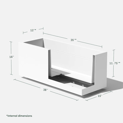 Veradek Block Series Long Box Planter - Large Rectangular Planter for Indoor or Outdoor Patio/Porch