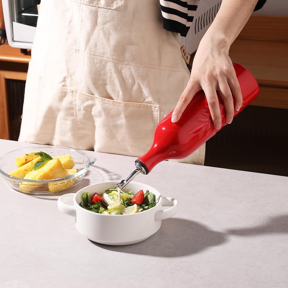Sweejar Large Ceramic Olive Oil Dispenser Bottle, 24 Oz Relief Opaque Oil Cruet Protects Oil To