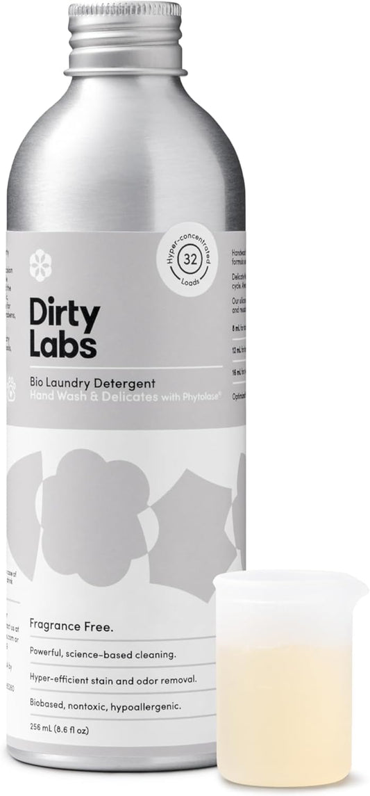 Dirty Labs | Hand Wash and Delicates | Scent Free | 32 Loads (8.6 fl oz) | Bio Enzyme Liquid