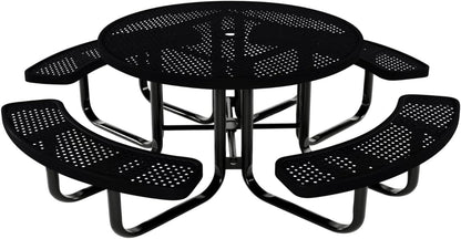 Coated Outdoor Furniture Heavy-Duty Portable Outdoor Kids Table with Umbrella Hole, Punched Steel