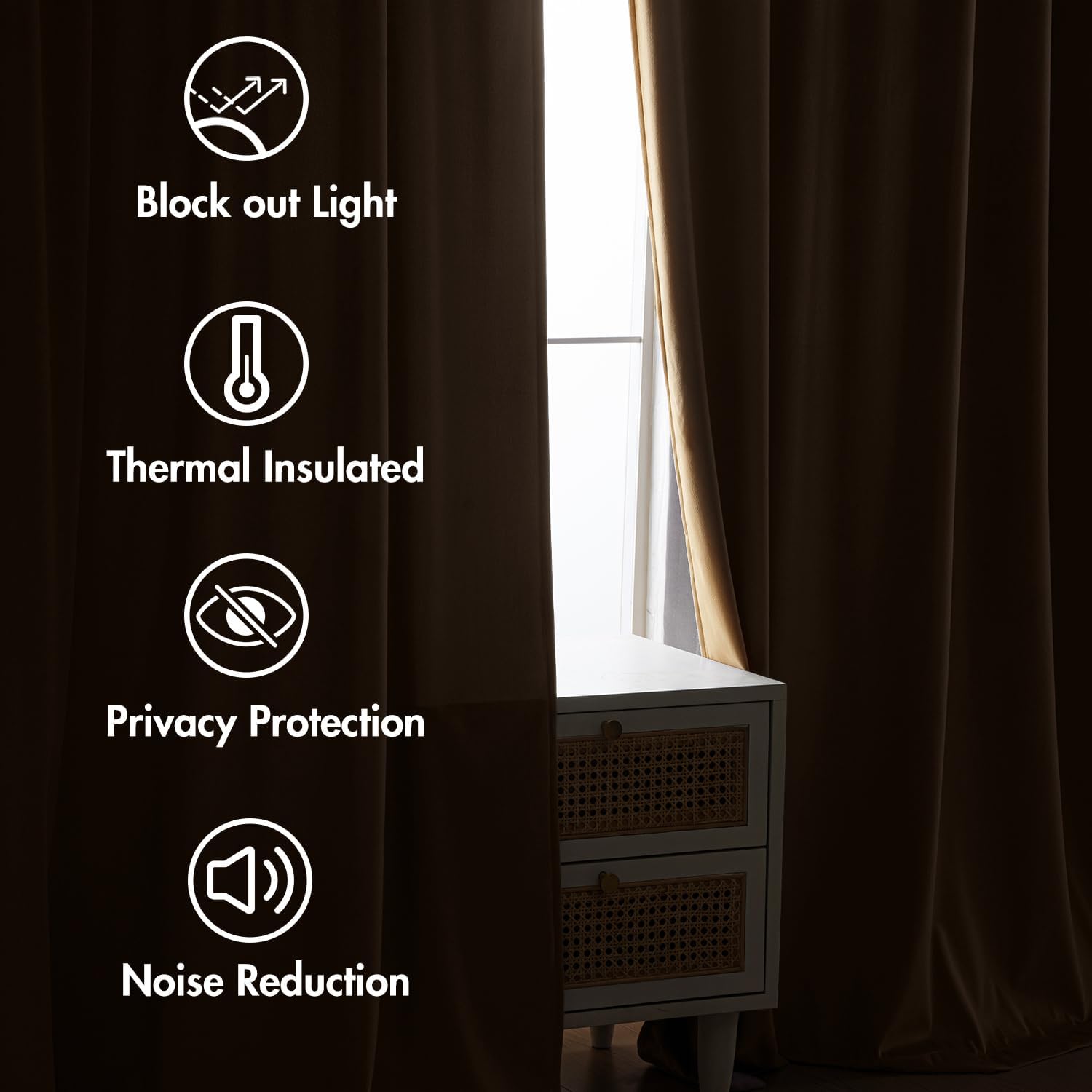 MIULEE Gold Velvet Curtains 108 inches 2 Panels - Luxury Room Darkening Window Drapes for Bedroom