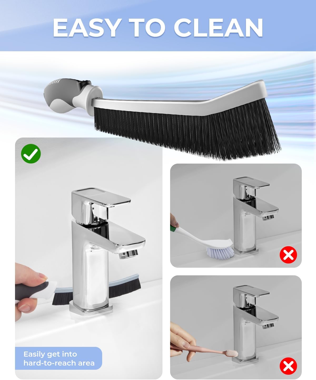 Crevice Cleaning Brushes, Scrub Brush for Hard to Reach Small Space, Home Essentials, Cleaning