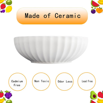 Ceramic Fruit Bowl for Home Kitchen Decor, 10" Large Fruit Basket,Decorative Fruit Storage for