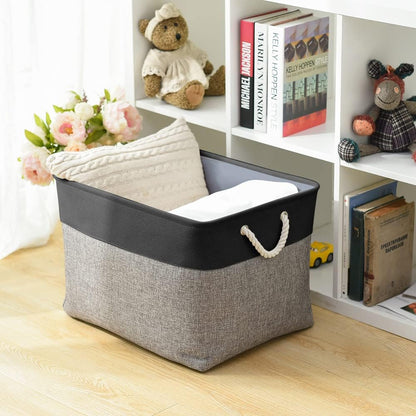 TheWarmHome Organization and Storage Basket for Shelves - 20x16x14 inch Jumbo 3 Pack Collapsible