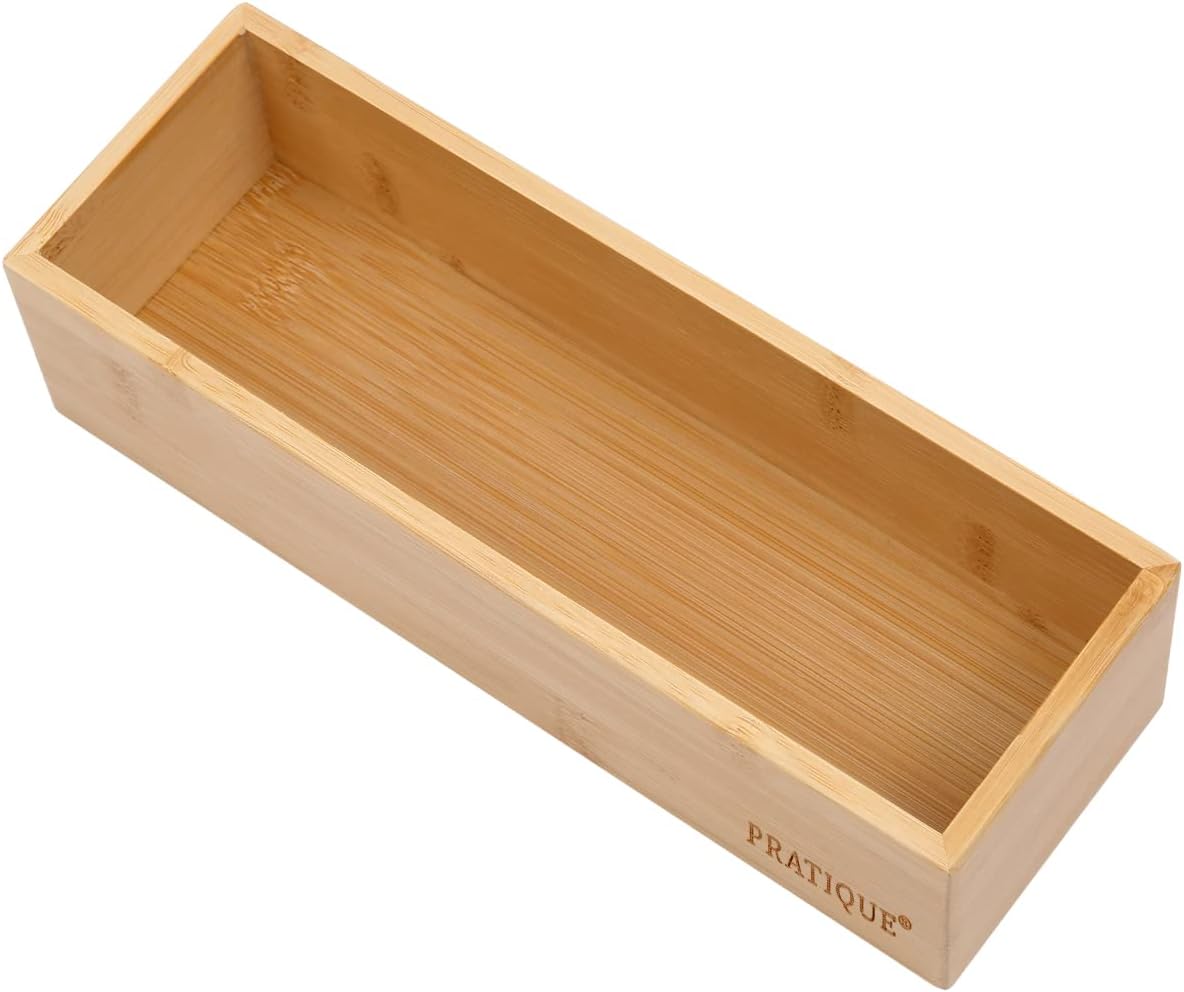 Bamboo Drawer Organizer - Kitchen Utensil Organizer Silverware Tray Cutlery Holder，Office Desk