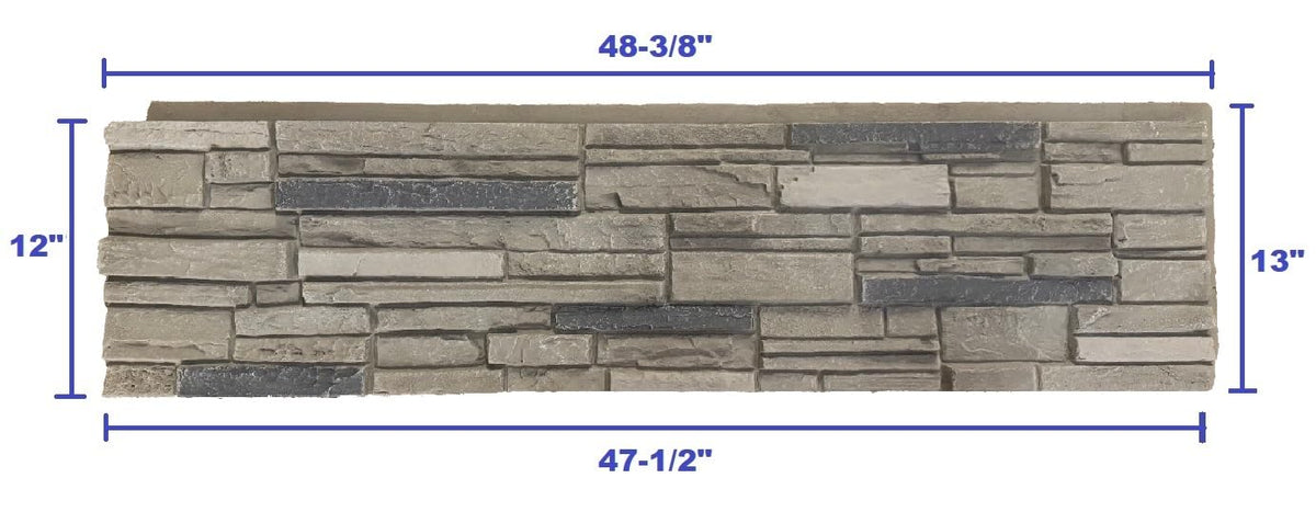 OTECKO 6-Pack Faux Stone Wall Panel 48 in x 13 in x 2 in Stacked Stone High Density Polyurethane