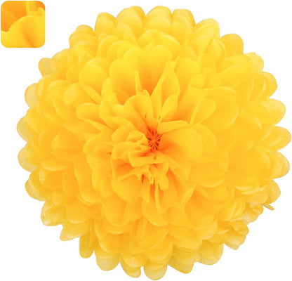 MISU 10" Yellow Tissue Pom Poms DIY Tissue Paper Flowers for Birthday Wedding Baby Shower Tea Party