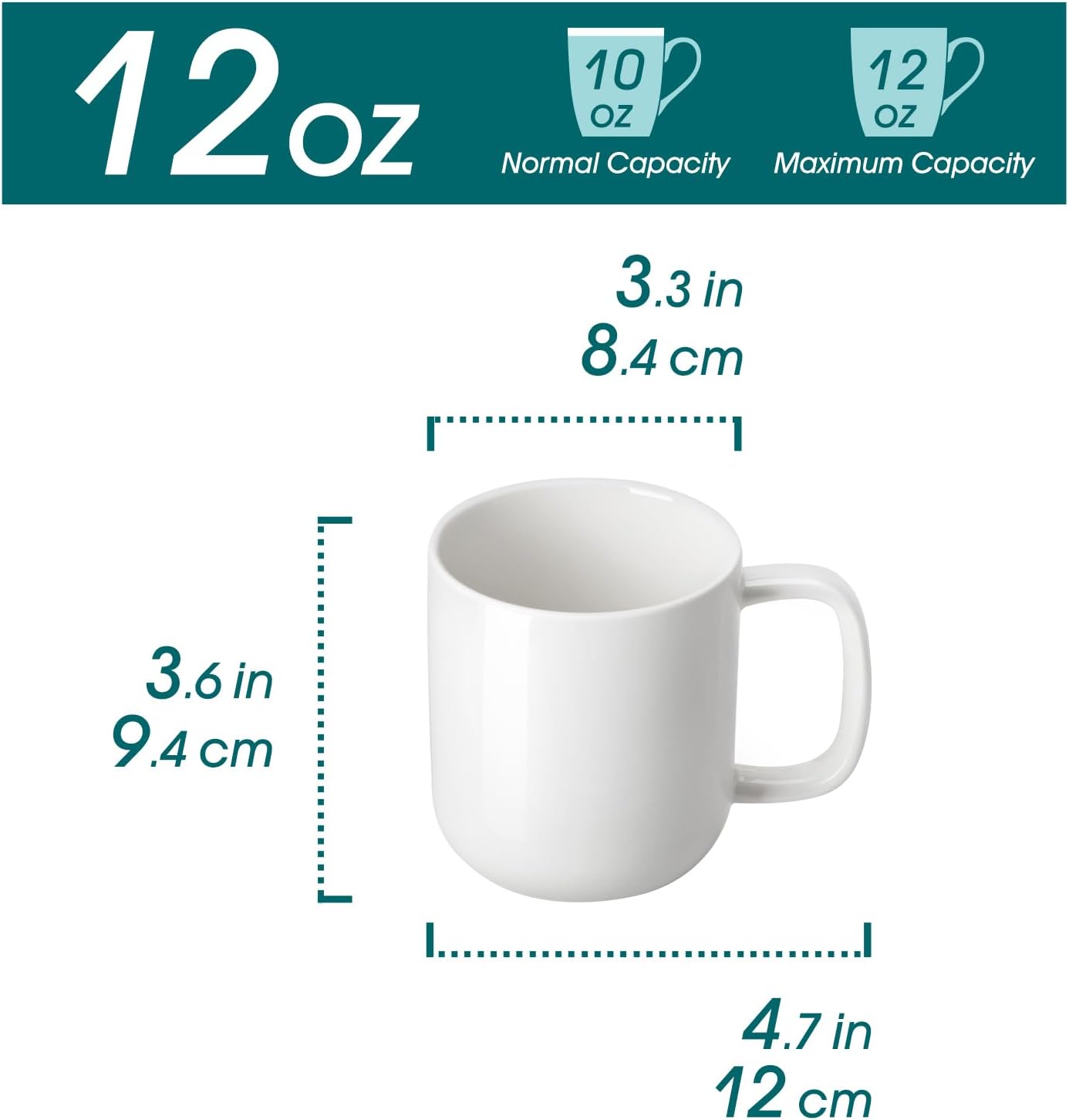 vancasso Porcelain Coffee Mugs Set, 12 oz Ceramic Coffee Cups for Latte Hot Tea Cappuccino Cocoa