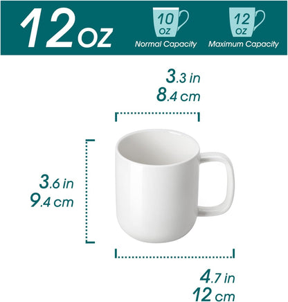 vancasso Porcelain Coffee Mugs Set, 12 oz Ceramic Coffee Cups for Latte Hot Tea Cappuccino Cocoa