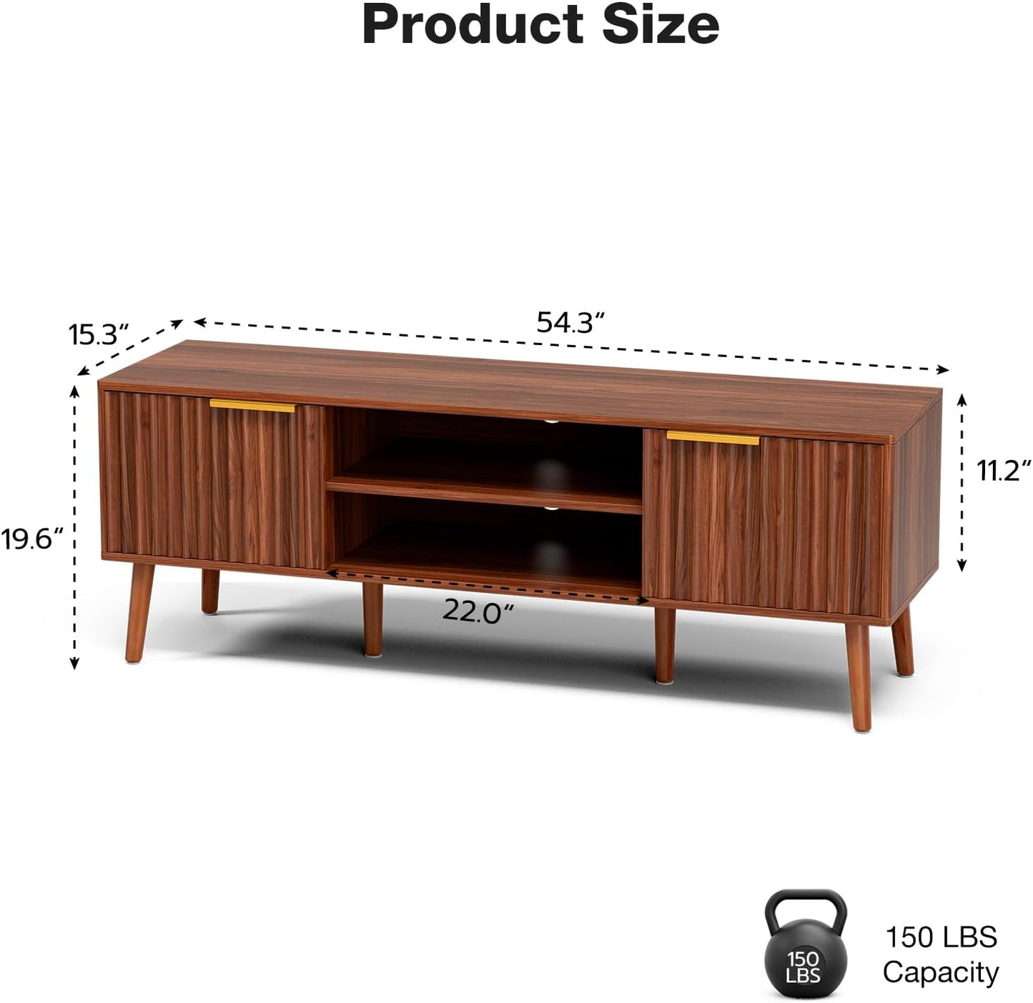TV Stand for Living Room, Mid Century Modern Entertainment Center for 55/60/65 inch TVs, TV Console
