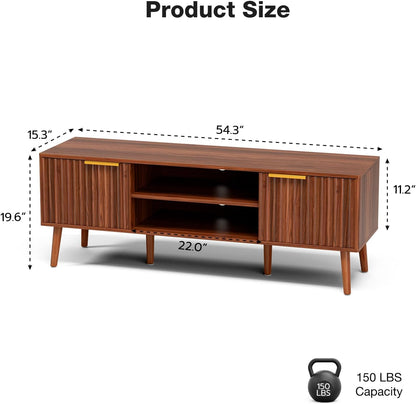 TV Stand for Living Room, Mid Century Modern Entertainment Center for 55/60/65 inch TVs, TV Console