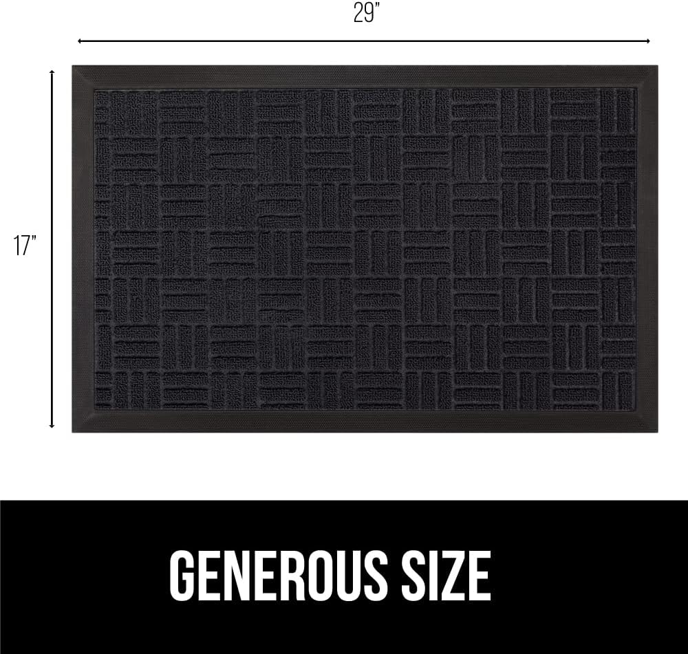 GORILLA GRIP 100% Waterproof All-Season WeatherMax Doormat US Designed Natural Rubber, Stain and