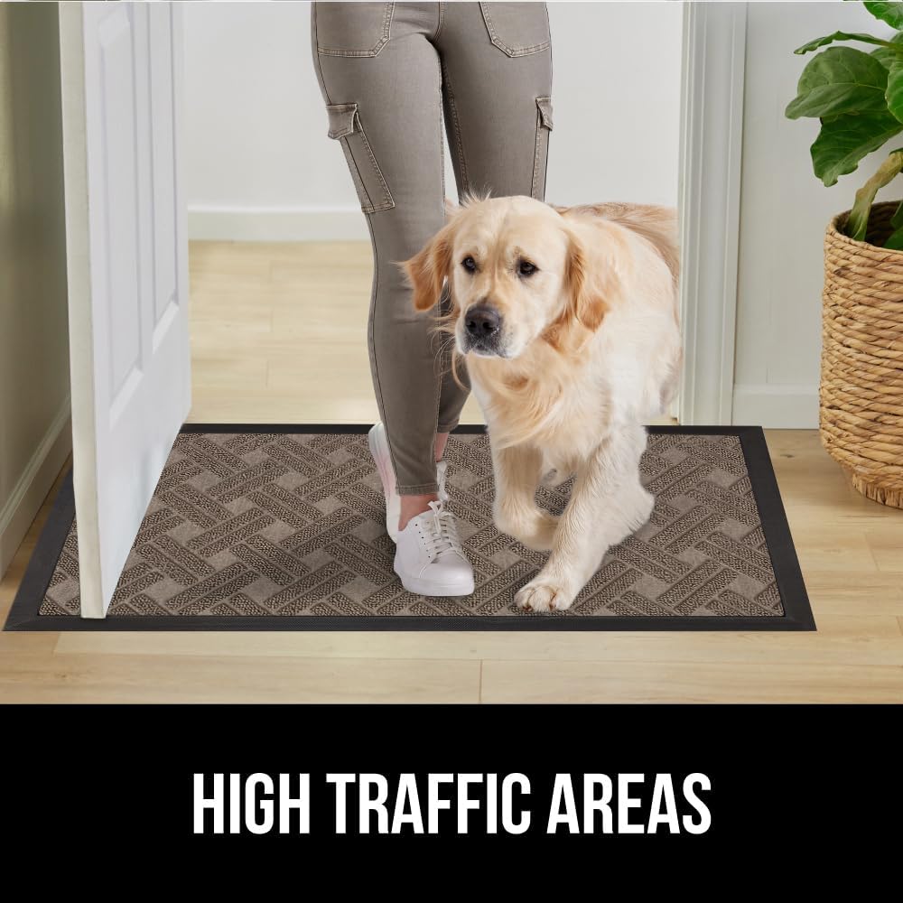 GORILLA GRIP 100% Waterproof All-Season WeatherMax Doormat, 72x24, US Designed Natural Rubber
