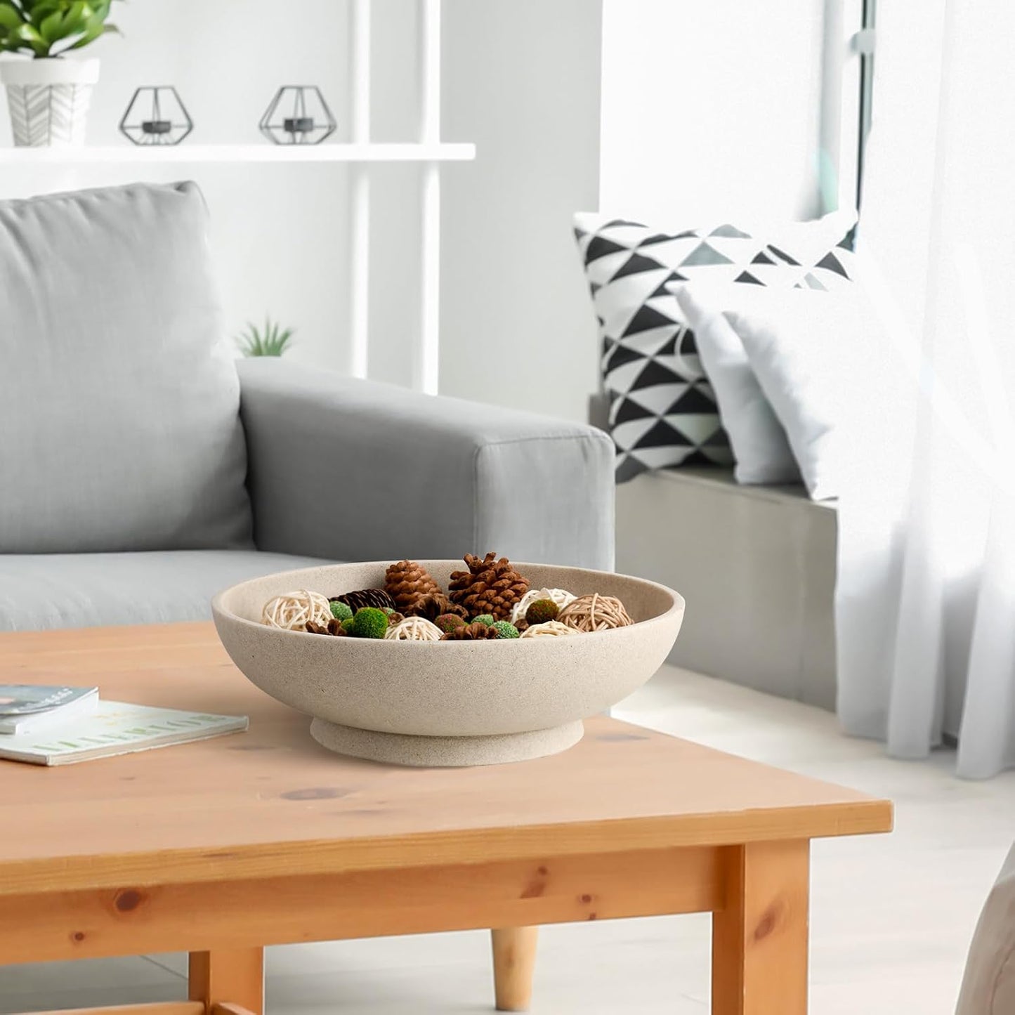 Large Decorative Bowl,Modern Fruit Bowl for Kitchen Counter,Handicraft Decorative Bowls for Home