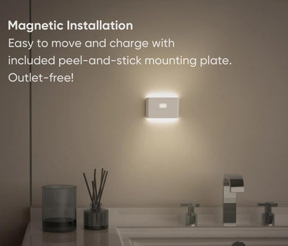 Rechargeable LED Night Lights with Motion & Dusk-to-Dawn Sensors - Soft White Stair Lights for