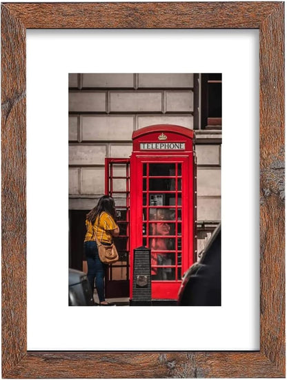 8x10 Picture Frame Set of 6, Display Pictures 5x7 with Mat or 8x10 Without Mat for Wall Mounting