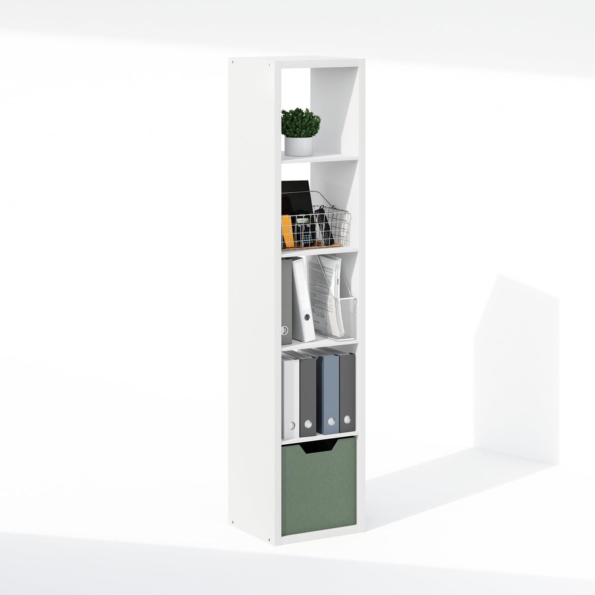 Furinno Cubic Extra Thick 5-Cube Closet Organizers and Storage, White