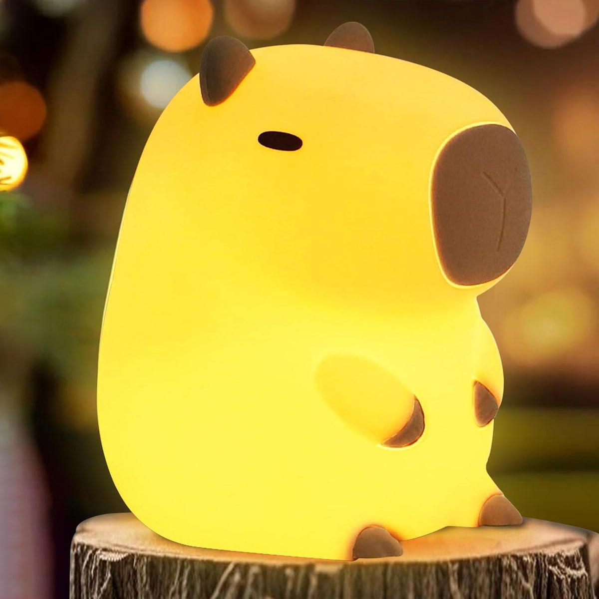 Cute Capybara Night Light, LED Squishy Novelty Animal Night Lamp,2 Levels Dimmable/Timer Nursery