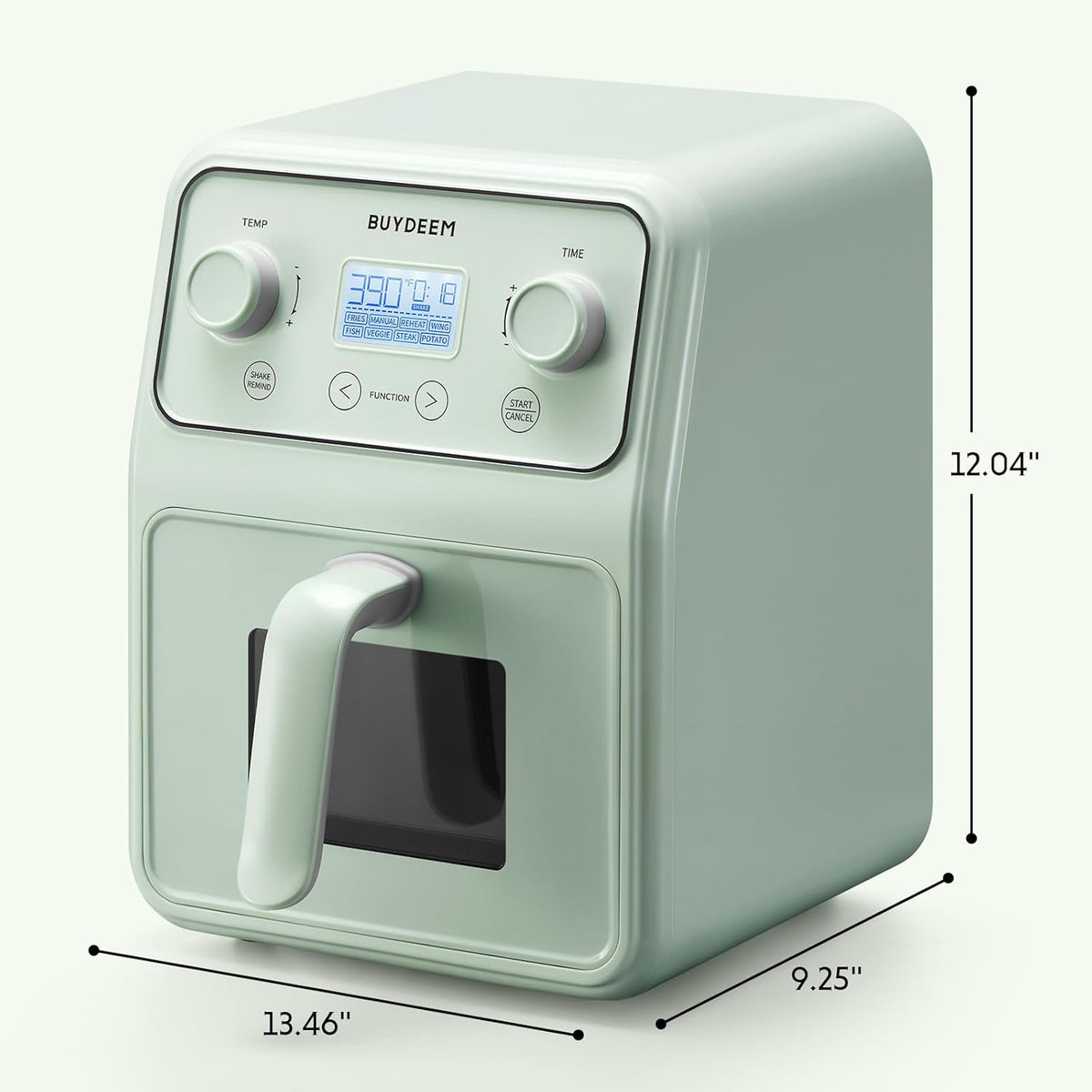 BUYDEEM F51 8-in-1 Air Fryer 4.2QT, Retro Countertop Airfryer Oven with Visible Window, Shake
