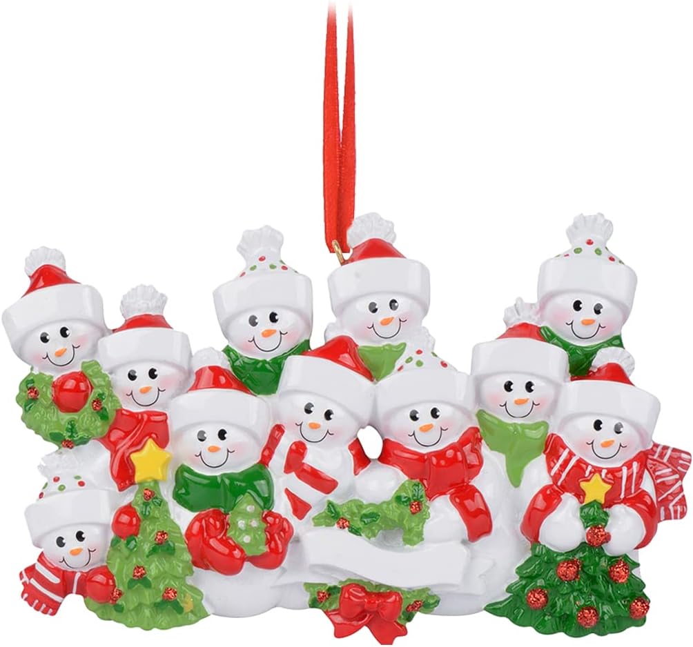 Snowman Family of 11 Ornament 2025 Personalized Family Christmas Ornaments 2025 | Snow People