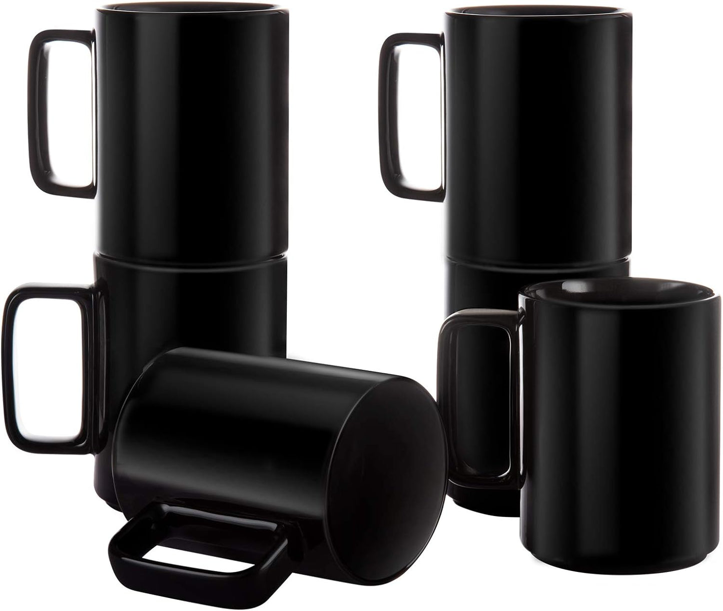 E-liu Porcelain Tea Mugs Coffee Mug Set, Large 15 Ounces Cups for Coffee, Tea, Cocoa, and Mulled