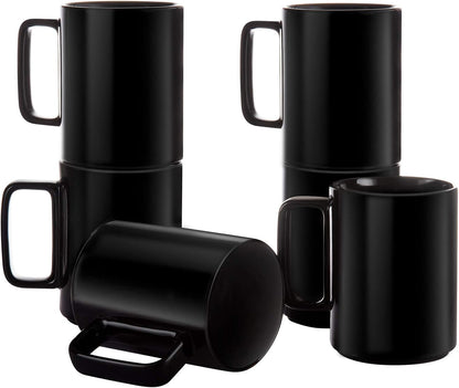 E-liu Porcelain Tea Mugs Coffee Mug Set, Large 15 Ounces Cups for Coffee, Tea, Cocoa, and Mulled