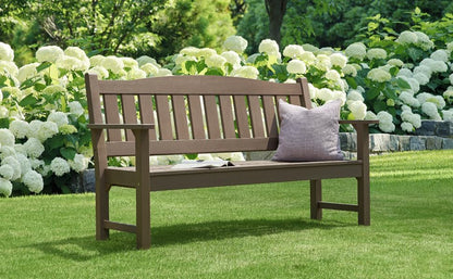 Psilvam 3-Person Outdoor Memorial Bench, All-Weather Poly Lumber Garden Bench, Rot-Resistant