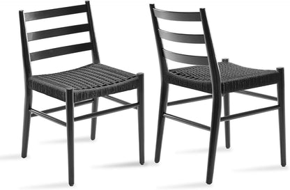 STARY Wood Rattan Dining Room Chairs with Comfortable Woven Seat,Fully-Assembled