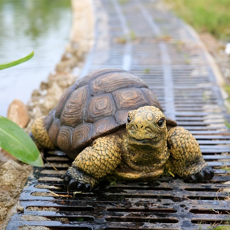 Weather-Resistant Resin Turtle Statue Decoration, Exquisite Handicraft, Artistic Simulation Animal