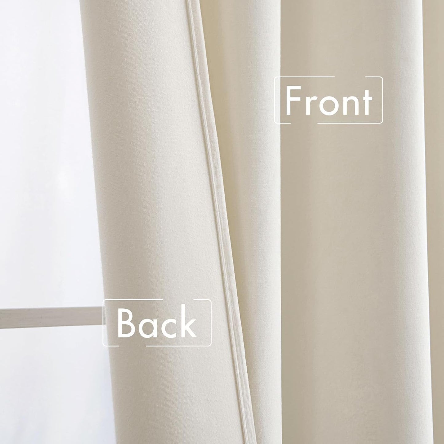 MIULEE Ivory Velvet Curtains Thermal Insulated Blackout Curtain Drapes for Bedroom Living Room