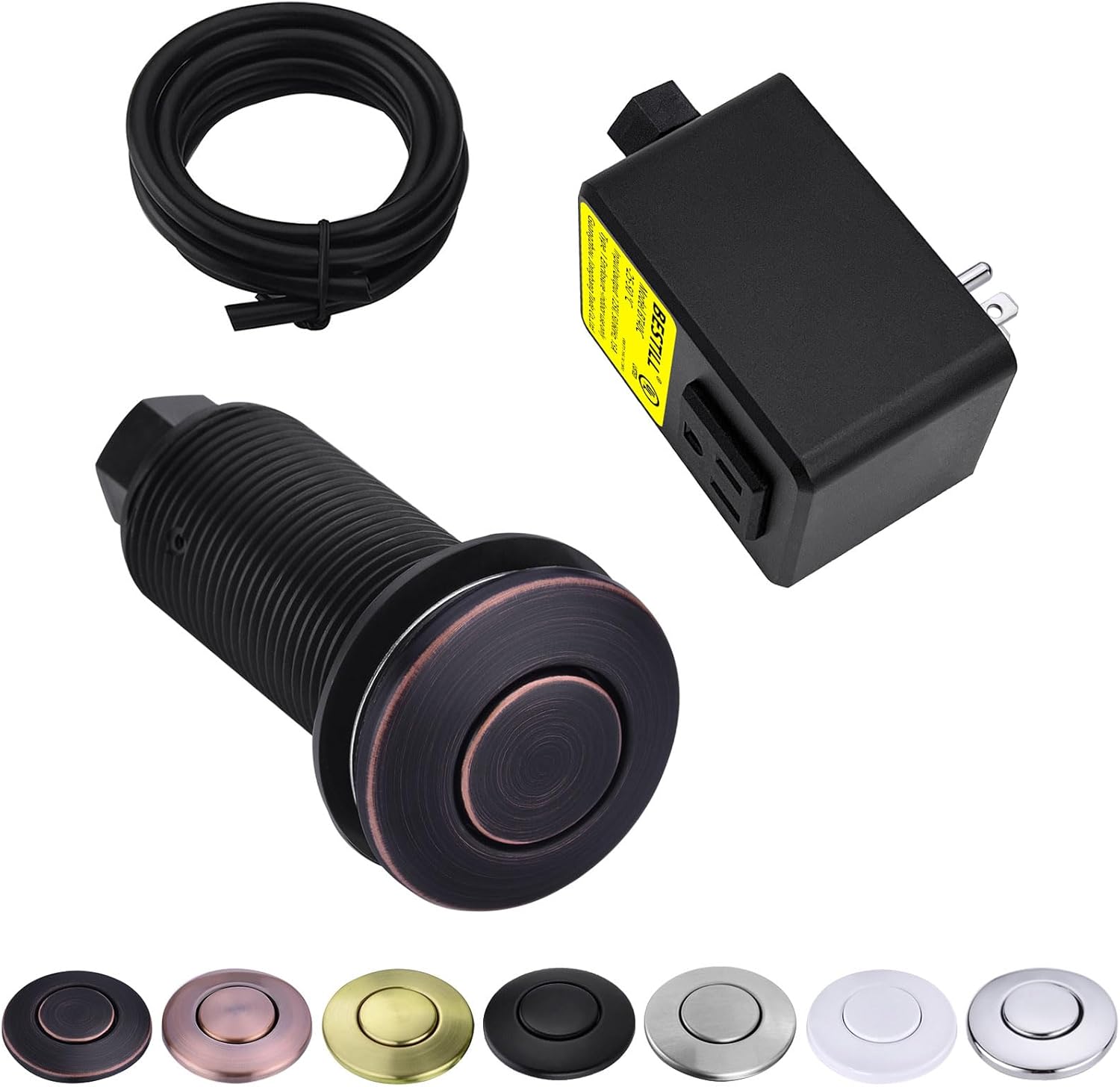 BESTILL Garbage Disposal Air Switch Kit-UL Listed, Cordless Sink Top Switch Button for Waste