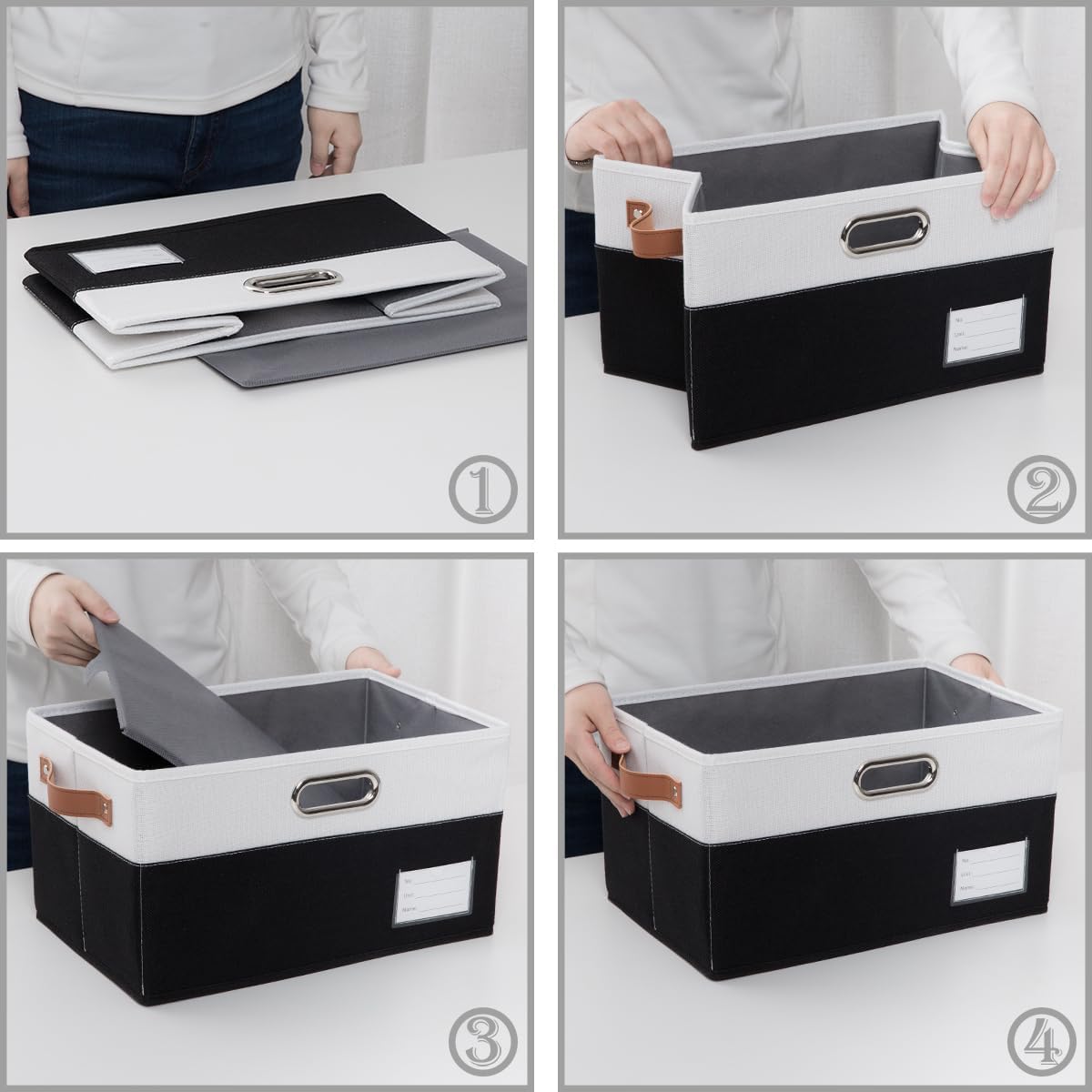 PRANDOM Foldable Storage Bins with Lids [3-Pack] Fabric Collapsible Storage Boxes Baskets Cubes