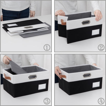 PRANDOM Foldable Storage Bins with Lids [3-Pack] Fabric Collapsible Storage Boxes Baskets Cubes