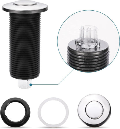 RQYEKDO Garbage Disposal Air Switch Kitchen Sink Top Long Stainless Steel Brushed Nickel Long 2.5"