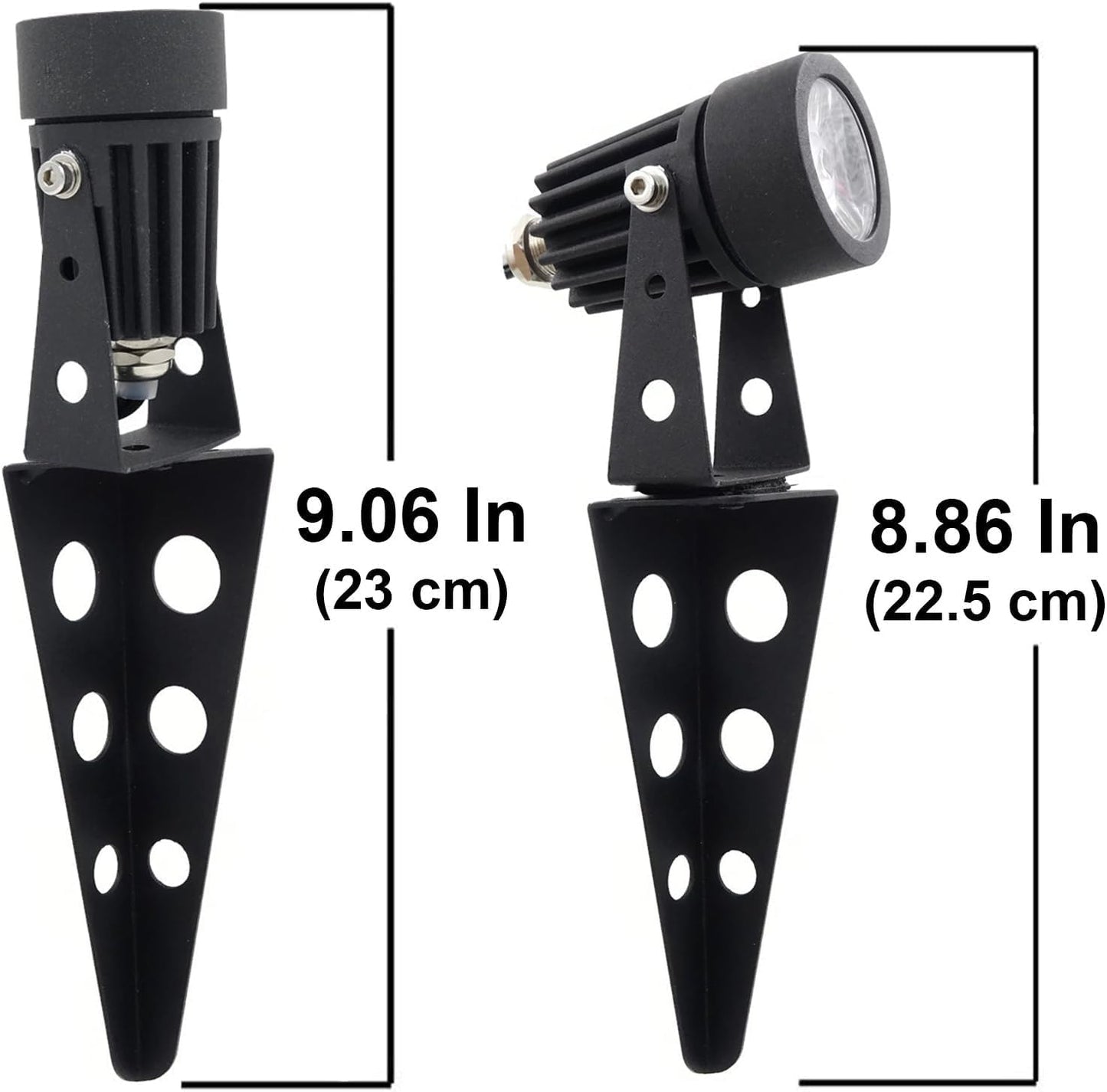Mini 50X Twin Solar-Powered Flag Pole Light Cast Aluminium Cool White LED Spotlight 60-100 Lumen