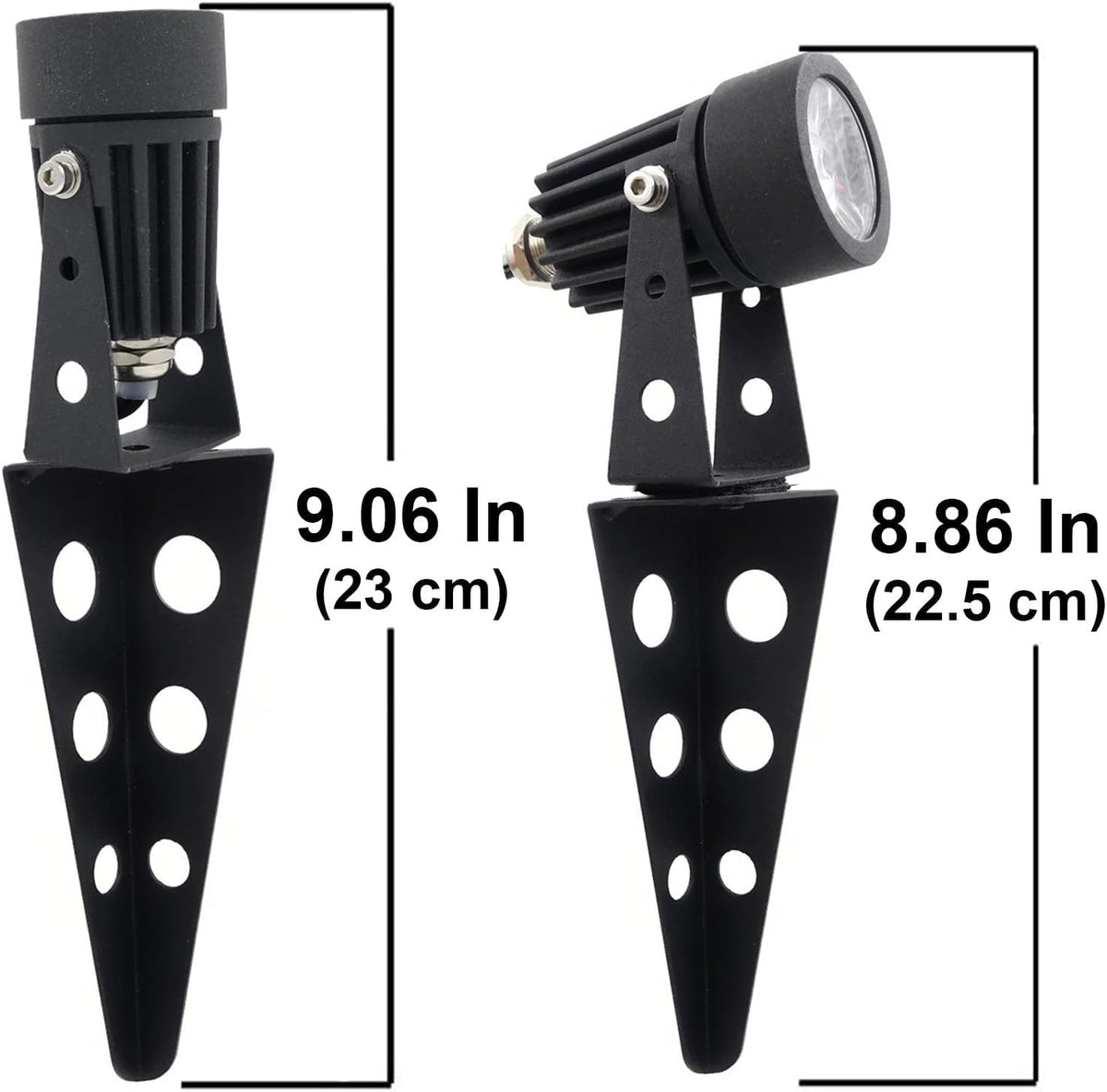 Mini 50X Twin Solar-Powered Flag Pole Light Cast Aluminium Cool White LED Spotlight 60-100 Lumen