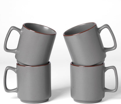 famiware Coffee Mugs Set of 4, Nebula 14oz Coffee Mugs, Ceramic Cup Set with Handle for Latte, Tea