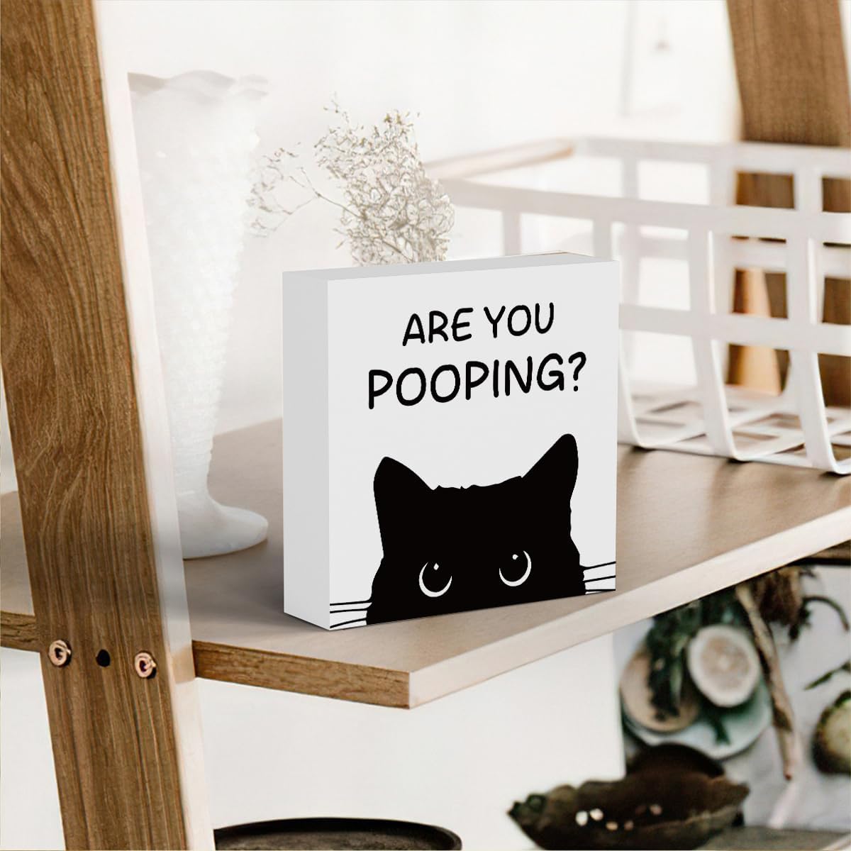 Funny Bathroom Decor Are You Pooping Cat Sign Funny Bathroom Toilet Table Decoration Funny Cat