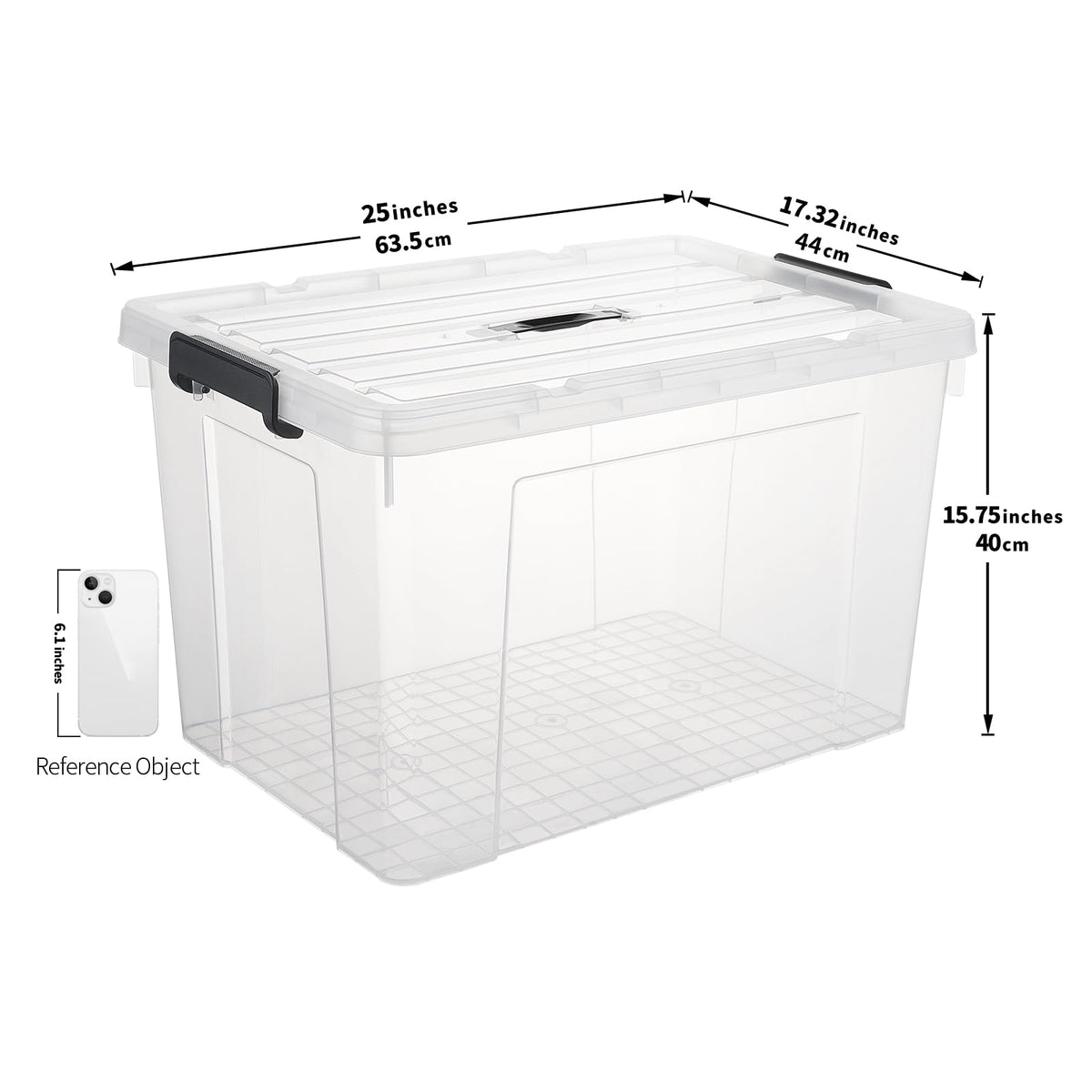 Cetomo Lidded Storage Bin with Handle, Storage Bins with Lid, Organizing Container with Secure