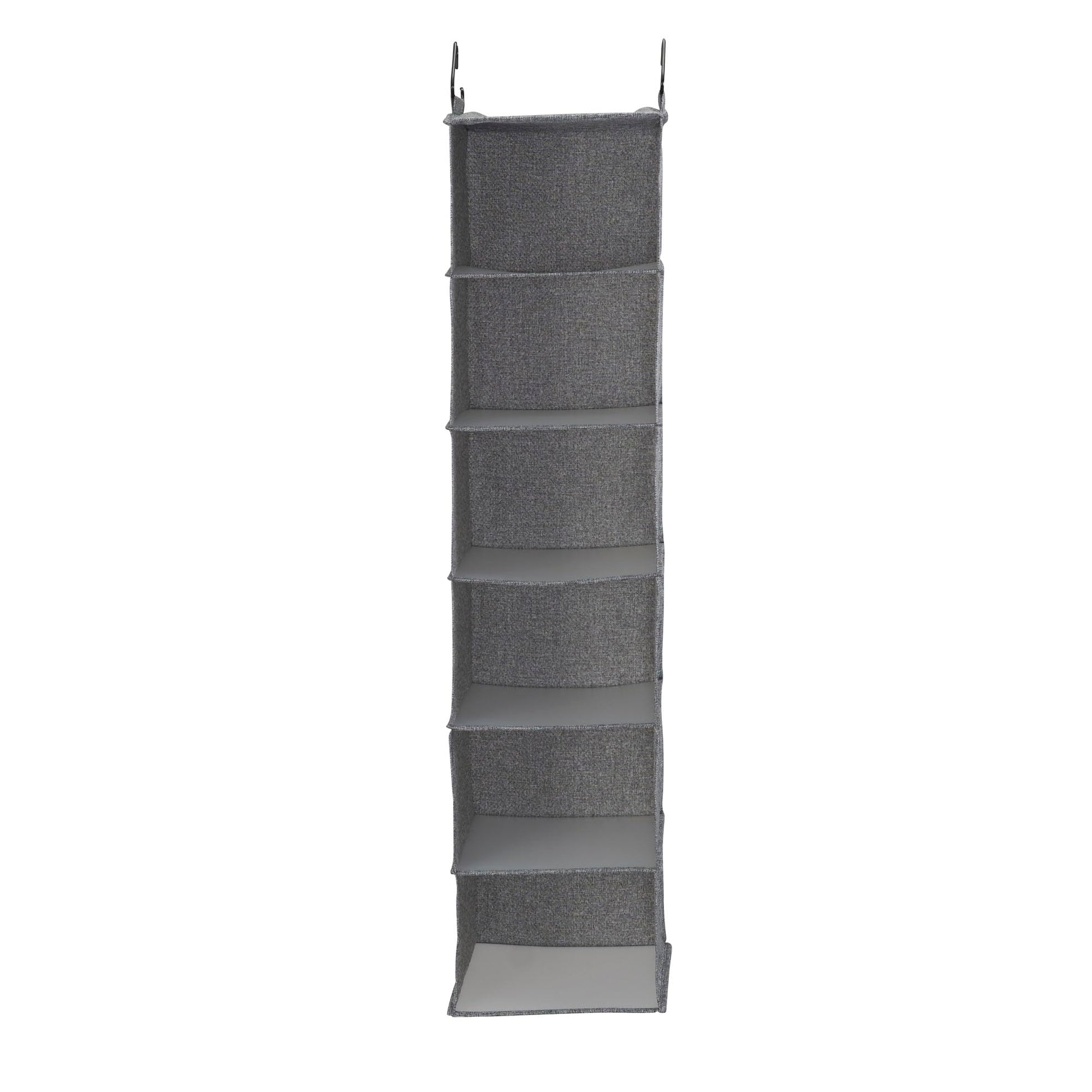 Household Essentials 6 Shelf Hanging Closet Organizer, Hanging Closet Shelf, Fabric Poly Linen and