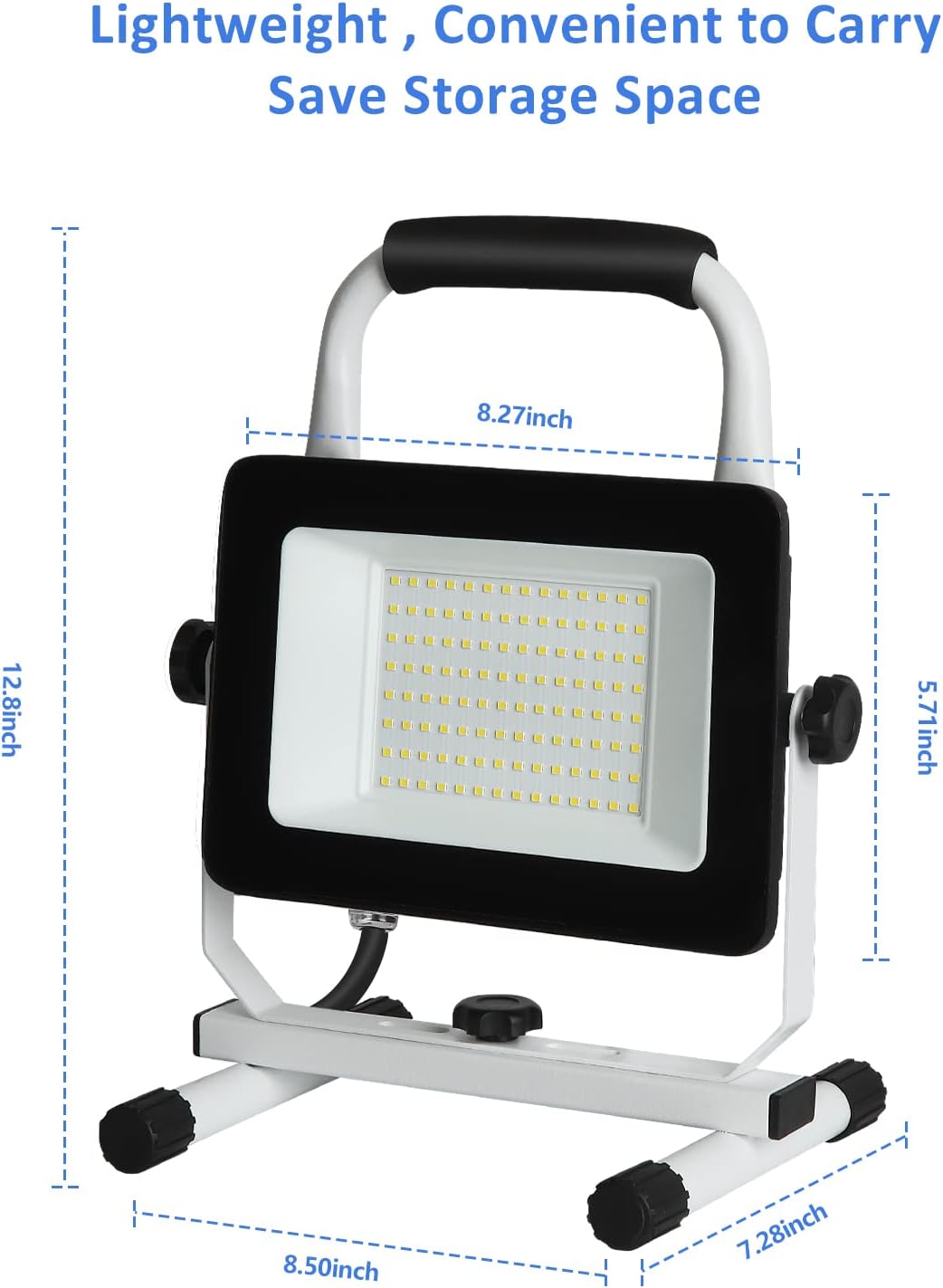 UFOND 6000 Lumen LED Work Light with Stand,60W Waterproof Flood Light, Brightness Switch