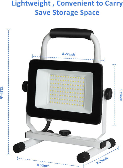 UFOND 6000 Lumen LED Work Light with Stand,60W Waterproof Flood Light, Brightness Switch