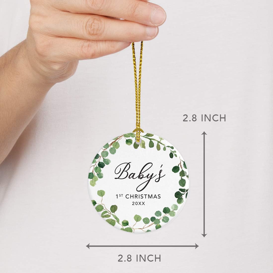 Andaz Press Custom Year Round Ceramic Porcelain Christmas Tree Ornament Keepsake Collectible Gift